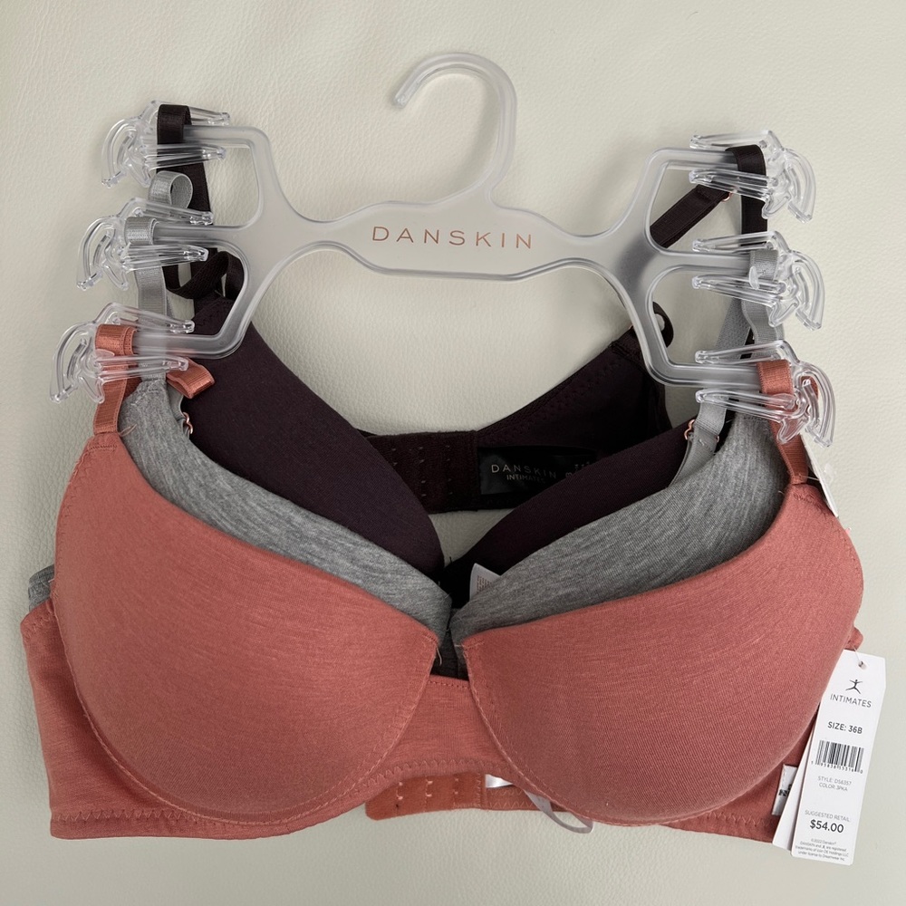 COPY - Danskin 36B Push Up Bra 3 Pieces Brand New